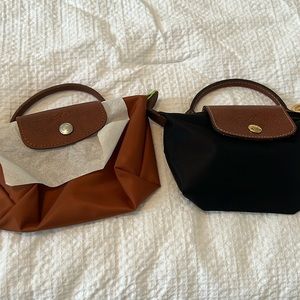 Long champ mini pouch with handle